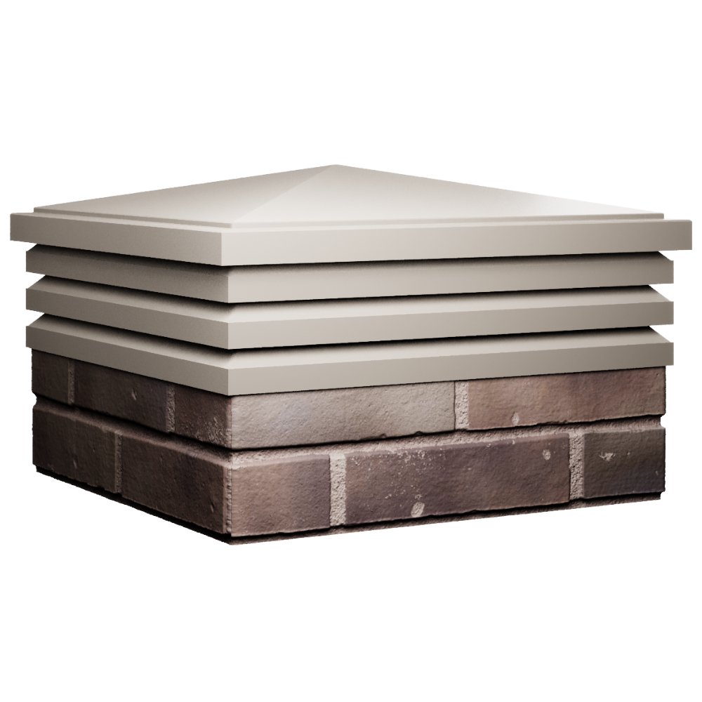 Колпак Zking Бона ХайТек Бежевый на столб 2х2 кирпича (513х513мм) в Кирово-Чепецке фото