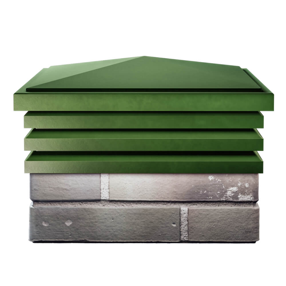 Колпак Zking Бона ХайТек Зеленый на столб 1.5х1.5 кирпича (385х385мм) Кирово-Чепецк фото