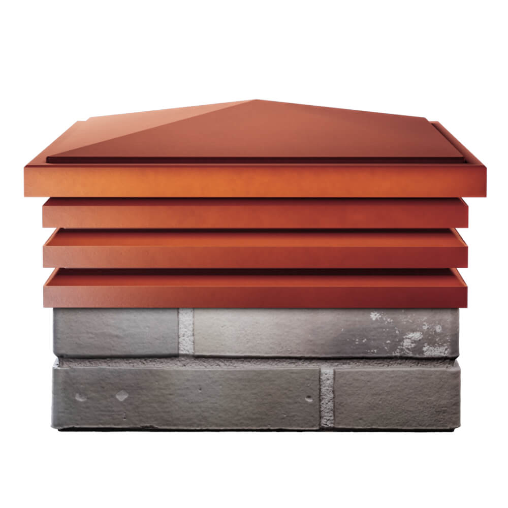 Колпак Zking Бона ХайТек Красный на столб 1.5х1.5 кирпича (385х385мм) Кирово-Чепецк фото