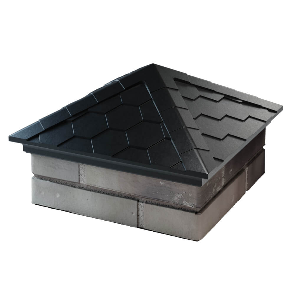 Колпак Zking Эверест Черный на столб 1.5х1.5 кирпича (390х390мм) в Кирово-Чепецке фото