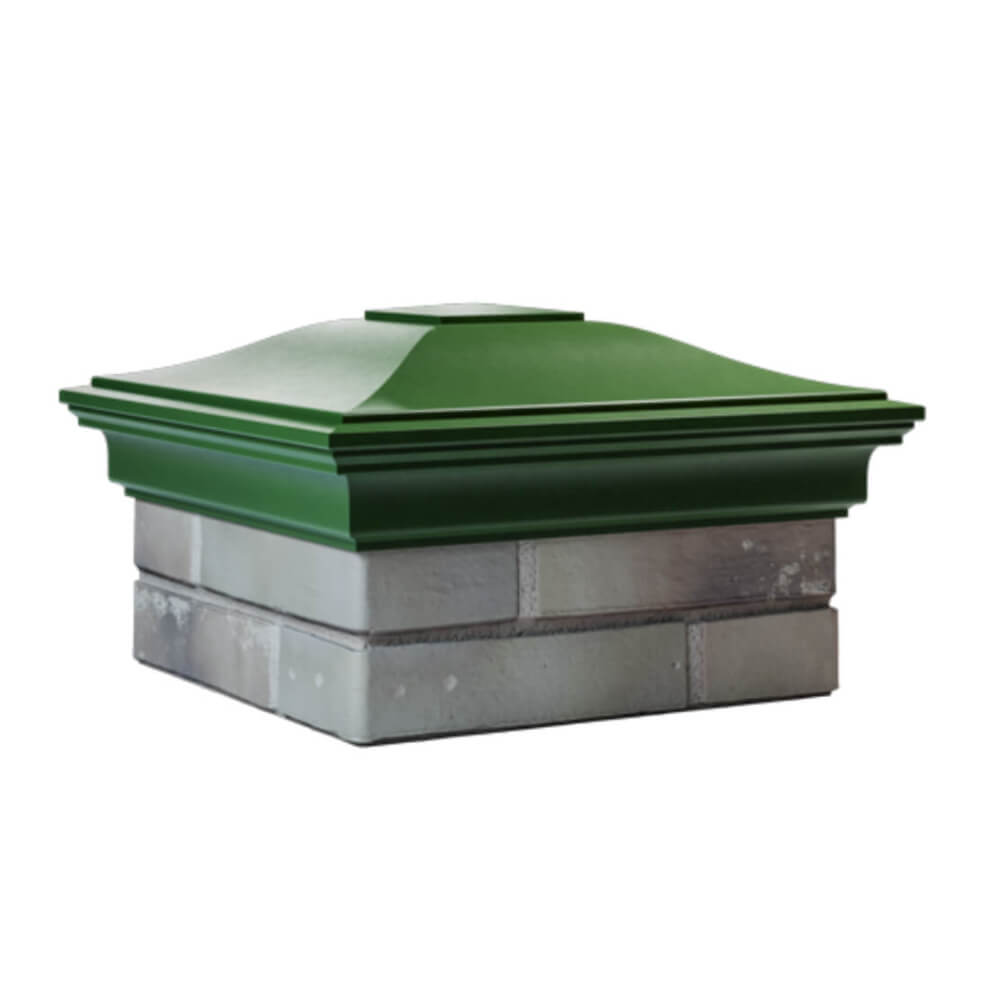 Колпак Zking Монблан Зеленый на столб 1.5х1.5 еврокирпича 0.7НФ (355х355мм) в Кирово-Чепецке фото