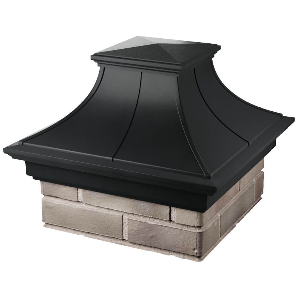Колпак Zking Монблан Премиум Черный на столб 1.5х1.5 кирпича (385х385мм) в Кирово-Чепецке фото