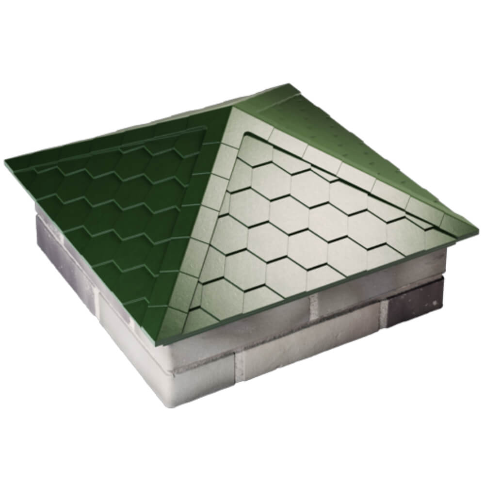 Колпак Zking Эверест Зеленый на столб 2х2 кирпича (535х535мм) Кирово-Чепецк фото