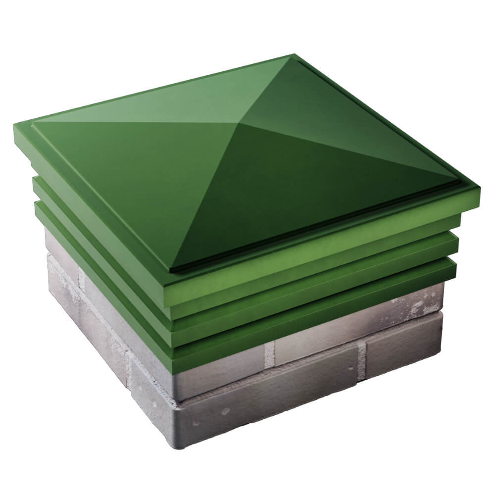 Колпак Zking Бона ХайТек Зеленый на столб 1.5х1.5 кирпича (385х385мм) в Кирово-Чепецке фото