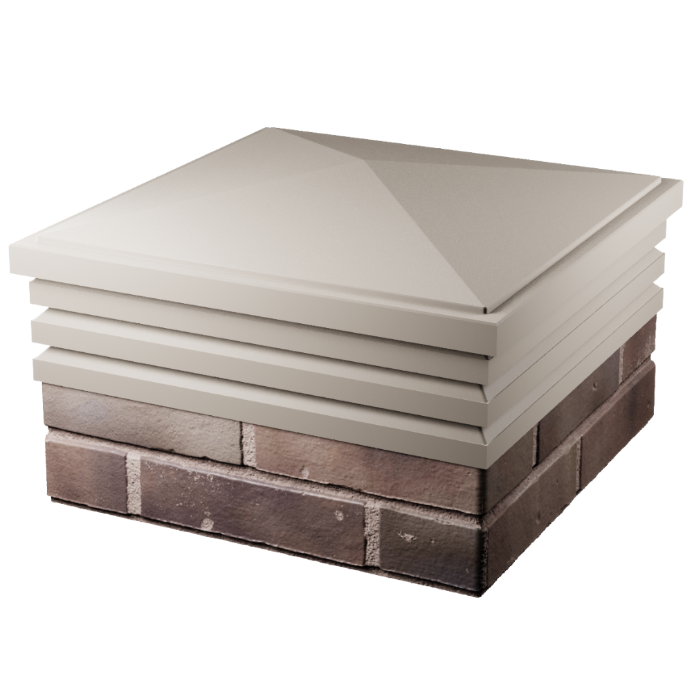 Колпак Zking Бона ХайТек Бежевый на столб 2х2 кирпича (513х513мм) в Кирово-Чепецке фото