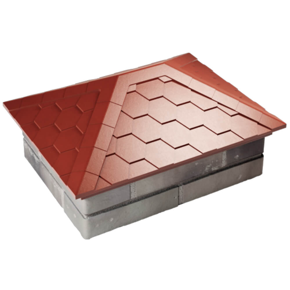 Колпак Zking Эверест Красный на столб 2х1.5 кирпича (520х390мм) Кирово-Чепецк фото