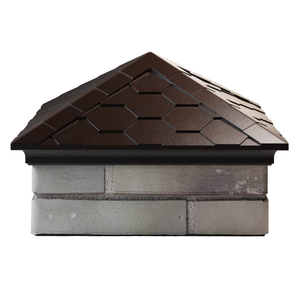 Колпак Zking Эверест Коричневый на столб 1.5х1.5 кирпича (390х390мм) Кирово-Чепецк фото