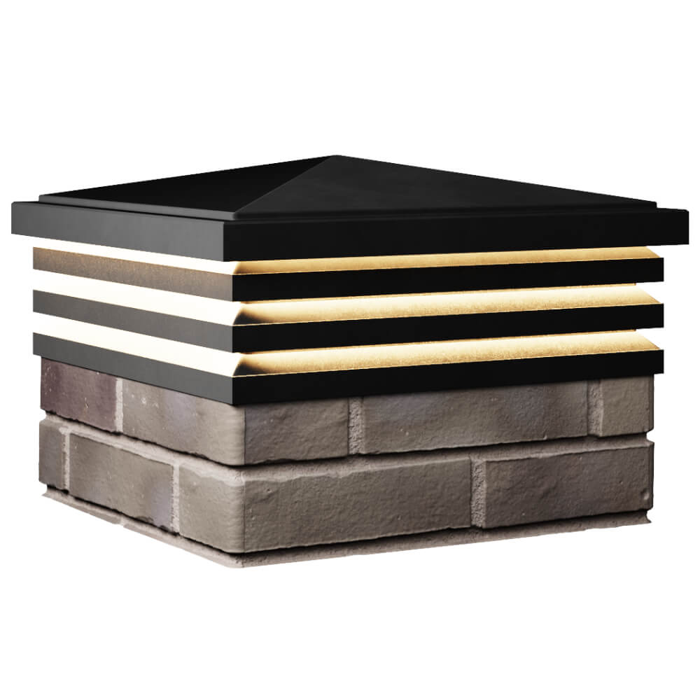 Колпак Zking Бона ХайТек Черный на столб 1.5х1.5 кирпича (385х385мм) с подсветкой в Кирово-Чепецке фото