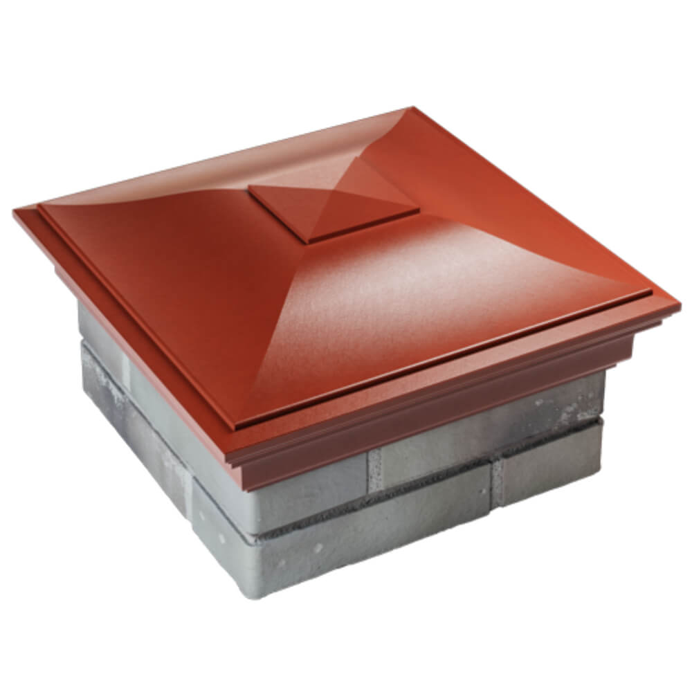 Колпак Zking Монблан Красный на столб 1.5х1.5 кирпича (385х385мм) в Кирово-Чепецке фото