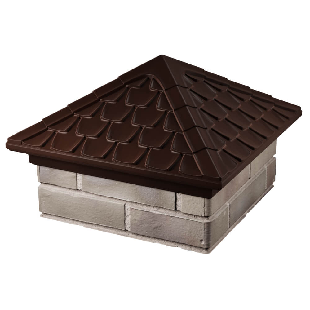 Колпак Zking Эльбрус Коричневый на столб 1.5х1.5 кирпича (385х385мм) в Кирово-Чепецке фото