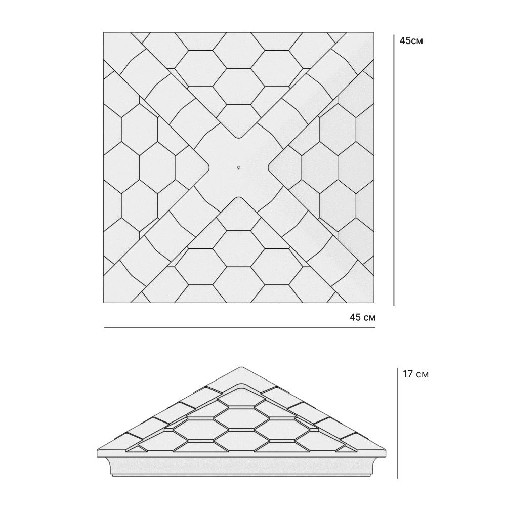 Колпак Zking Эверест Черный на столб 1.5х1.5 кирпича (390х390мм) в Кирово-Чепецке фото