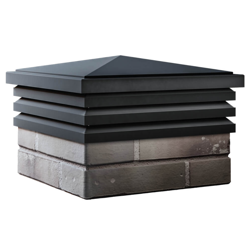 Колпак Zking Бона ХайТек Черный на столб 1.5х1.5 кирпича (385х385мм) в Кирово-Чепецке фото