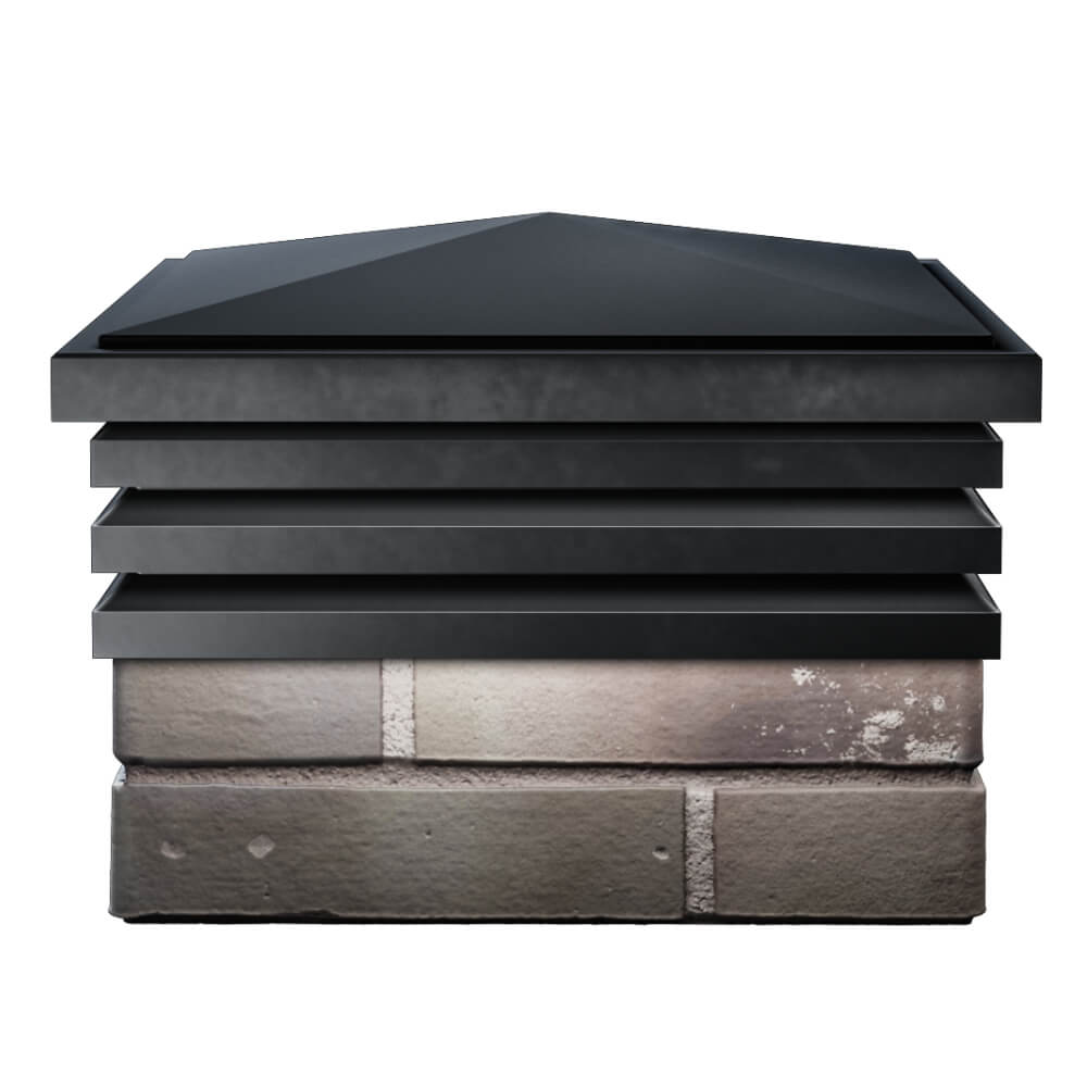 Колпак Zking Бона ХайТек Черный на столб 1.5х1.5 кирпича (385х385мм) Кирово-Чепецк фото