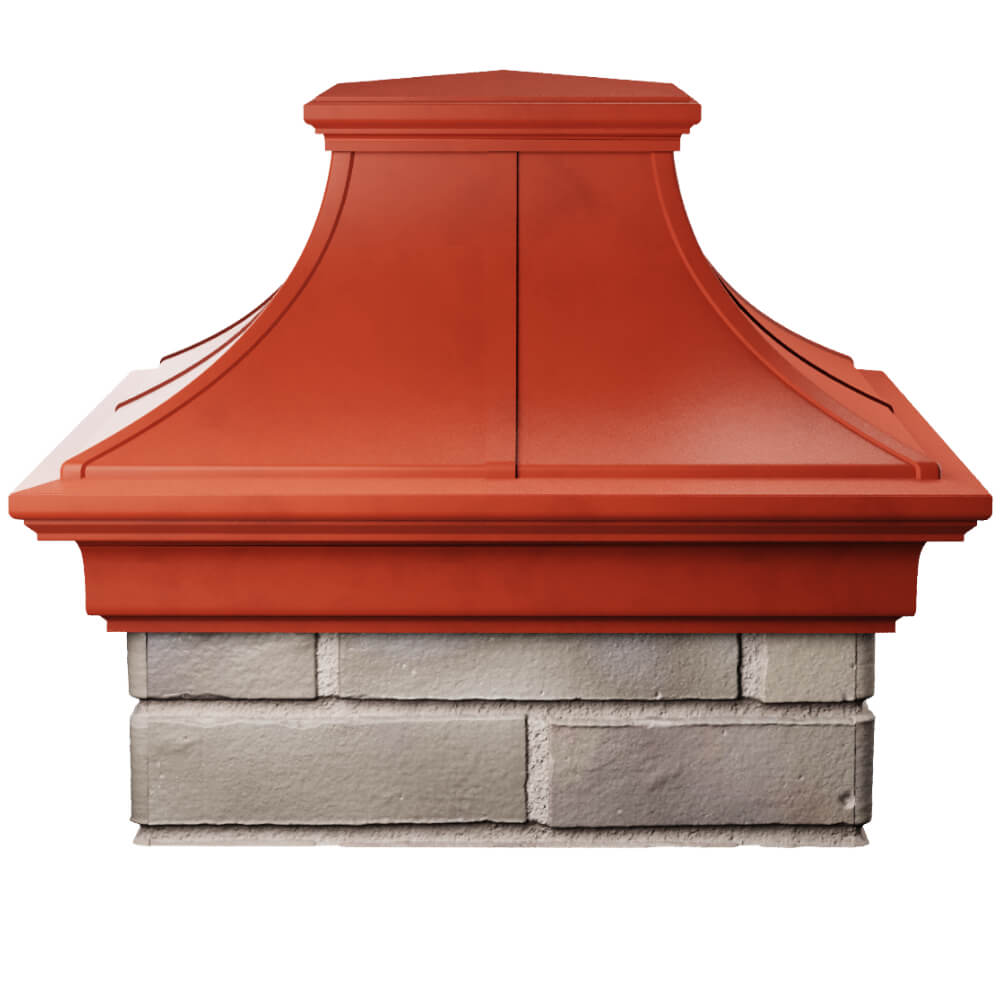 Колпак Zking Монблан Премиум Красный на столб 1.5х1.5 кирпича (385х385мм) Кирово-Чепецк фото