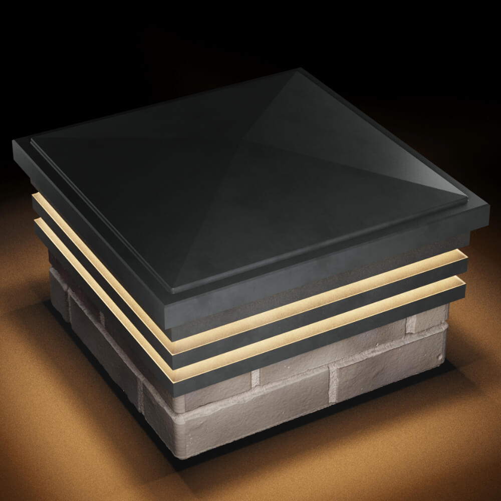 Колпак Zking Бона ХайТек Серый на столб 1.5х1.5 кирпича (385х385мм) с подсветкой в Кирово-Чепецке фото