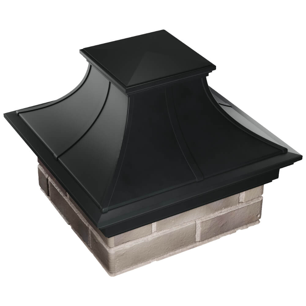 Колпак Zking Монблан Премиум Черный на столб 1.5х1.5 кирпича (385х385мм) в Кирово-Чепецке фото
