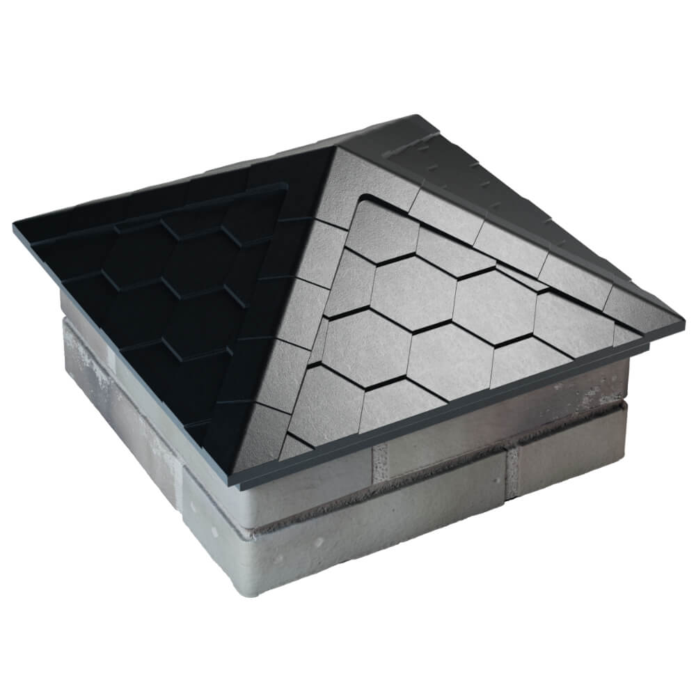 Колпак Zking Эверест Черный на столб 1.5х1.5 кирпича (390х390мм) в Кирово-Чепецке фото