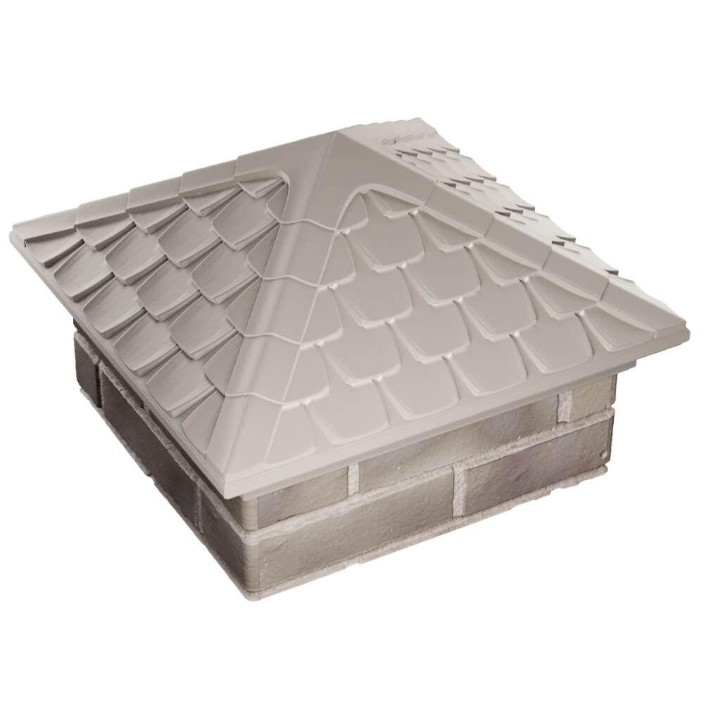 Колпак Zking Эльбрус Бежевый на столб 1.5х1.5 кирпича (385х385мм) в Кирово-Чепецке фото