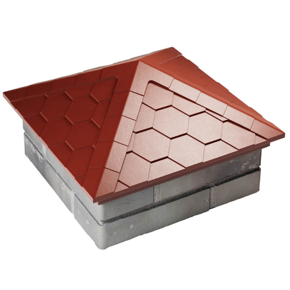 Колпак Zking Эверест Красный на столб 1.5х1.5 кирпича (390х390мм) в Кирово-Чепецке фото