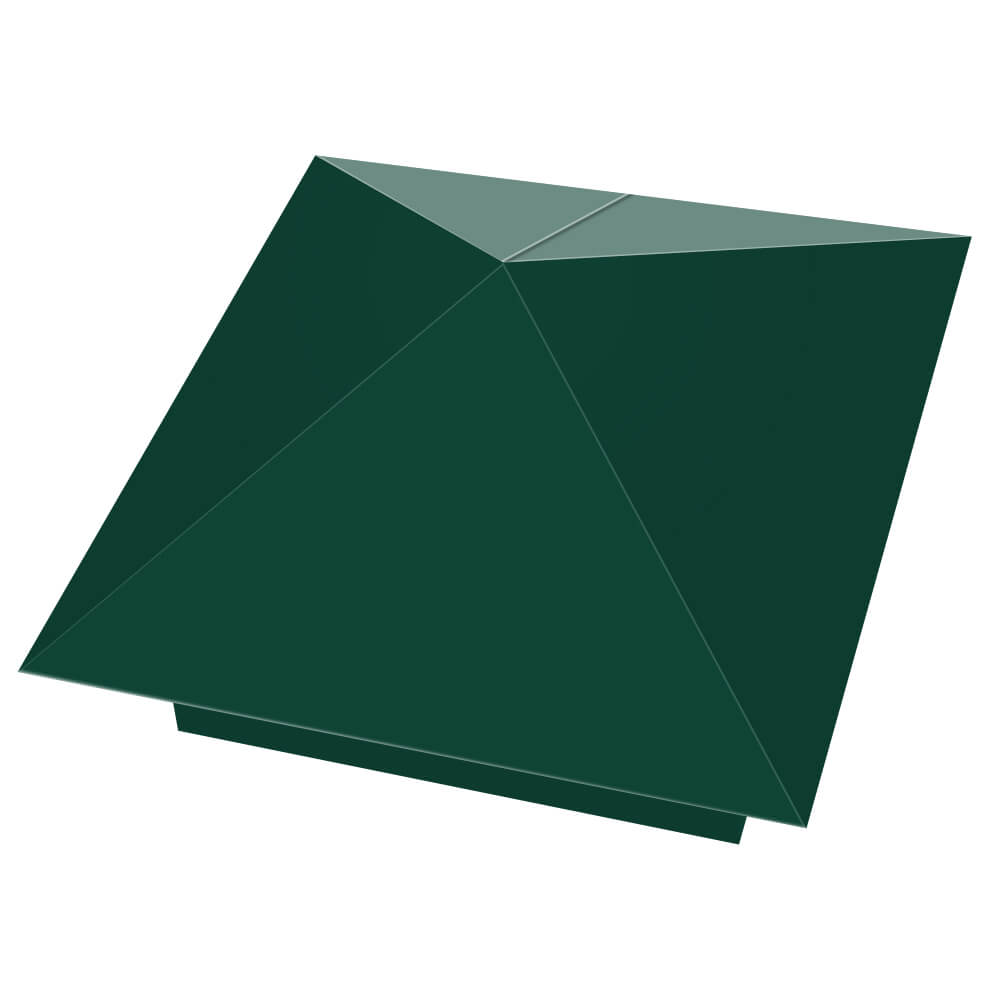 Колпак металлический 390х390мм RAL6005 Зеленый Мох заборный Кирово-Чепецк фото