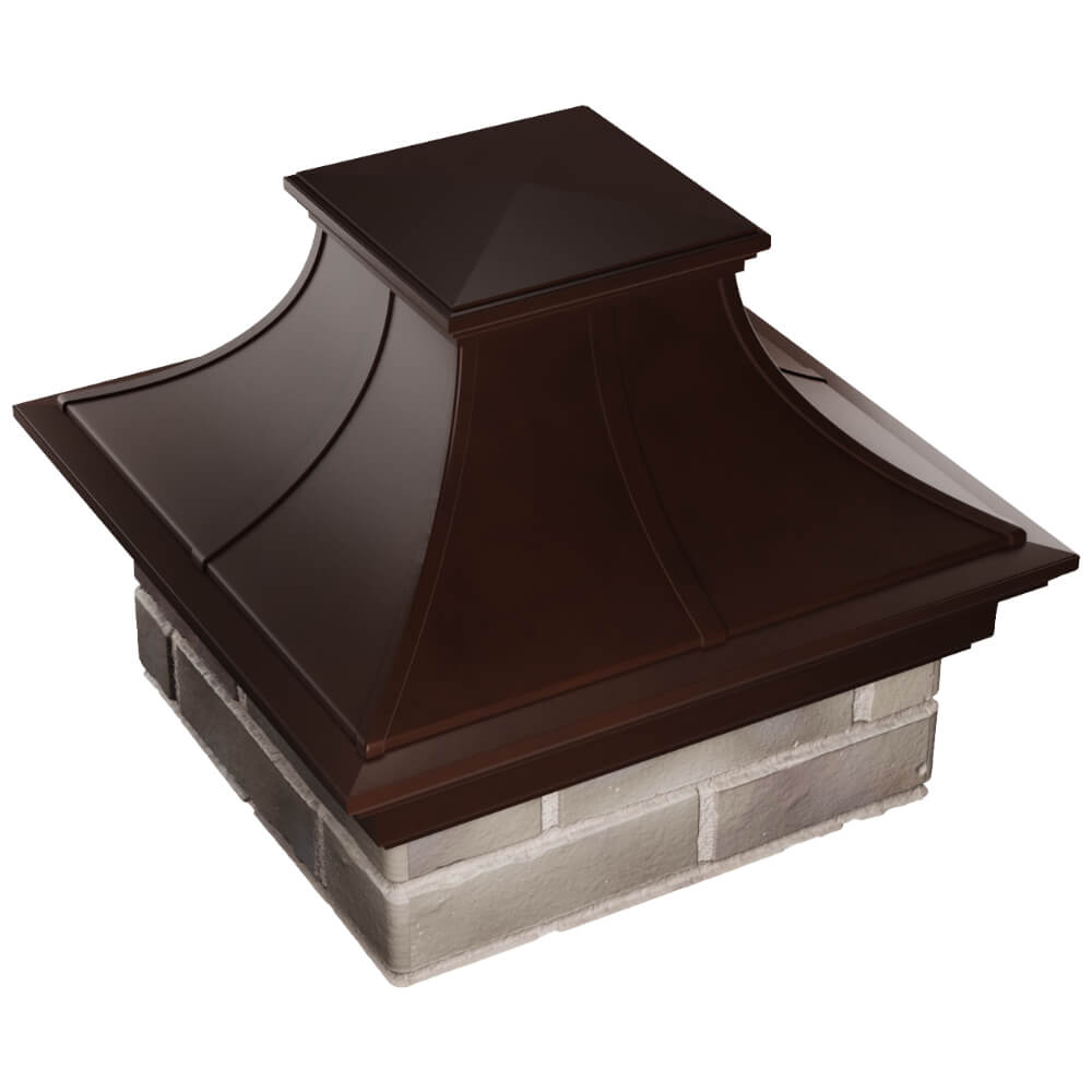 Колпак Zking Монблан Премиум Коричневый на столб 1.5х1.5 кирпича (385х385мм) в Кирово-Чепецке фото