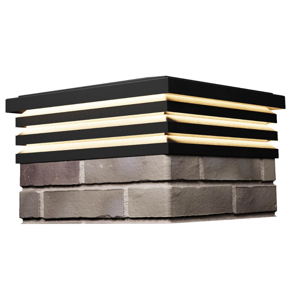 Колпак Zking Бона ХайТек Черный на столб 1.5х1.5 кирпича (385х385мм) с подсветкой в Кирово-Чепецке фото