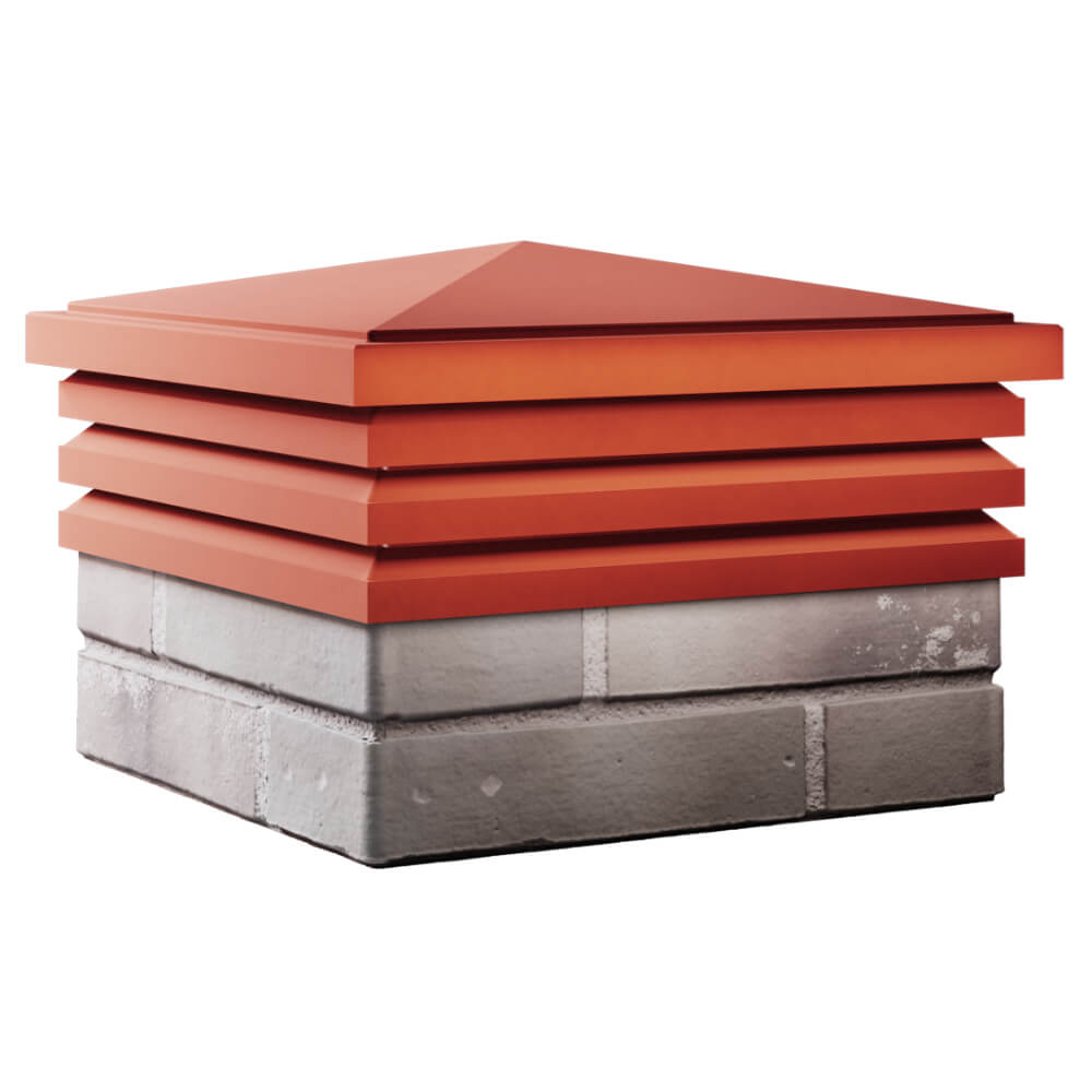 Колпак Zking Бона ХайТек Красный на столб 1.5х1.5 кирпича (385х385мм) в Кирово-Чепецке фото