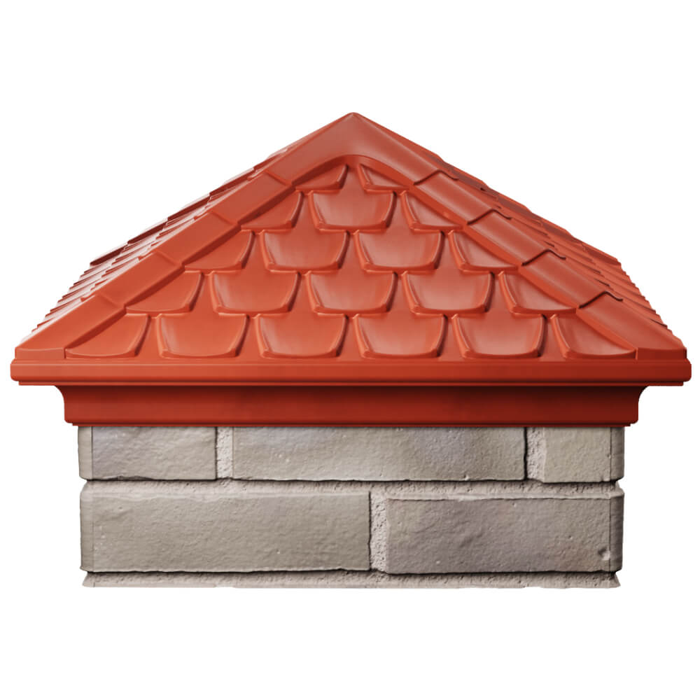 Колпак Zking Эльбрус Красный на столб 1.5х1.5 кирпича (385х385мм) Кирово-Чепецк фото