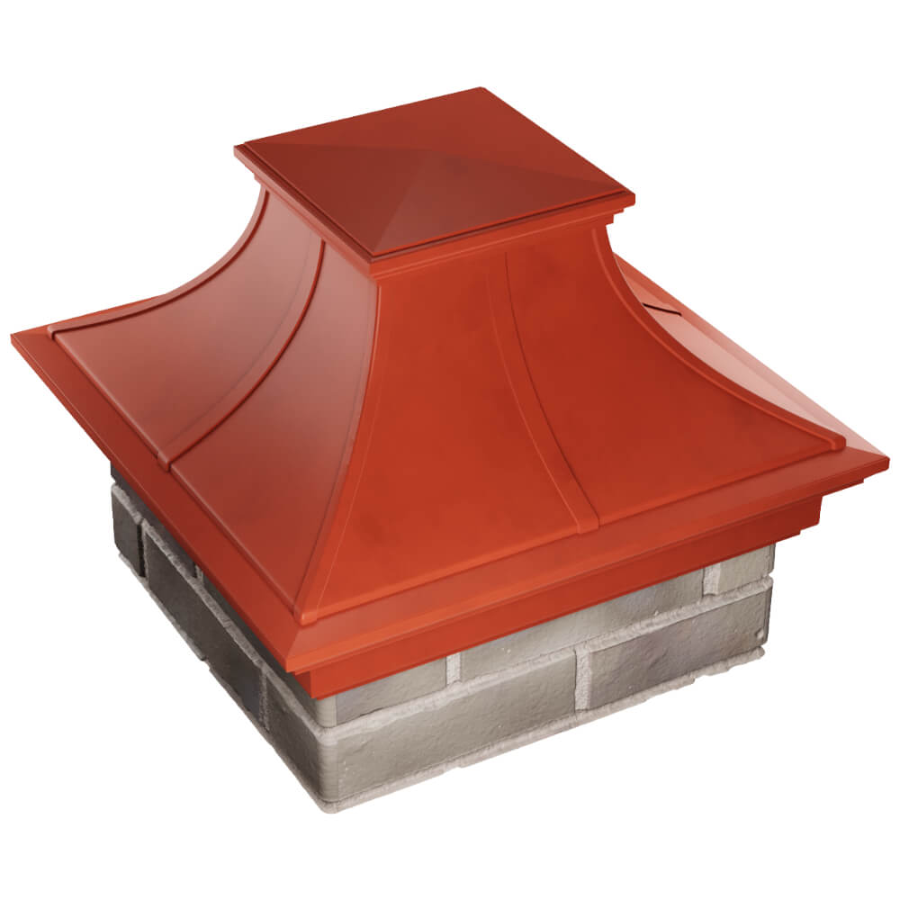 Колпак Zking Монблан Премиум Красный на столб 1.5х1.5 кирпича (385х385мм) в Кирово-Чепецке фото