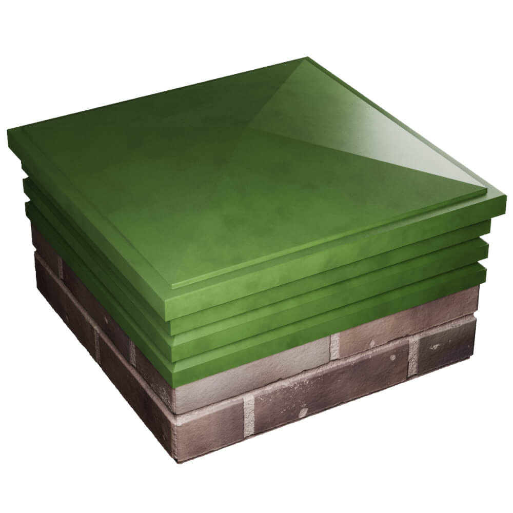 Колпак Zking Бона ХайТек Зеленый на столб 2х2 кирпича (513х513мм) в Кирово-Чепецке фото