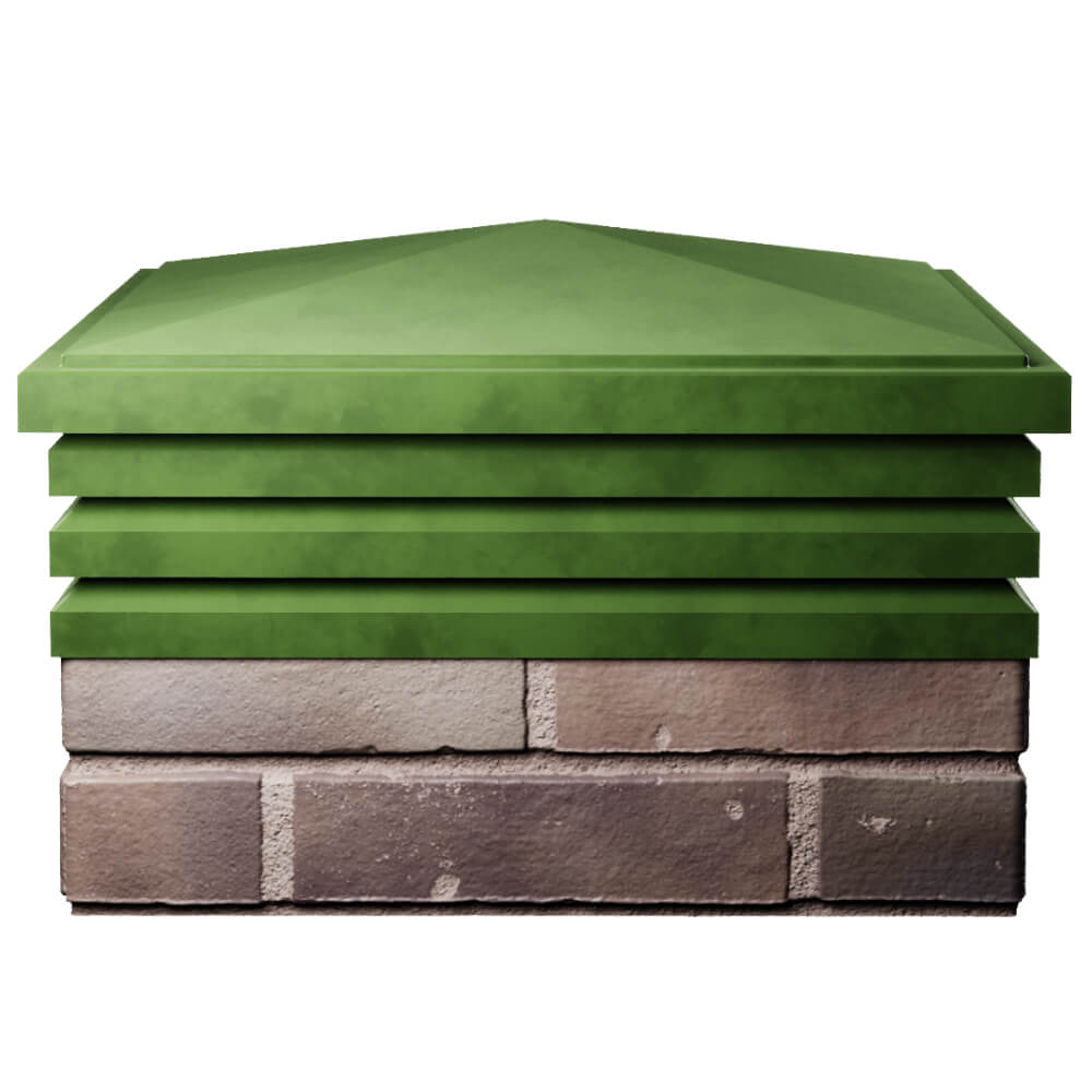 Колпак Zking Бона ХайТек Зеленый на столб 2х2 кирпича (513х513мм) Кирово-Чепецк фото