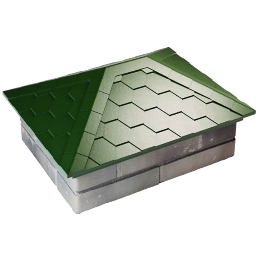 Колпак Zking Эверест Зеленый на столб 2х1.5 кирпича (520х390мм) Кирово-Чепецк фото