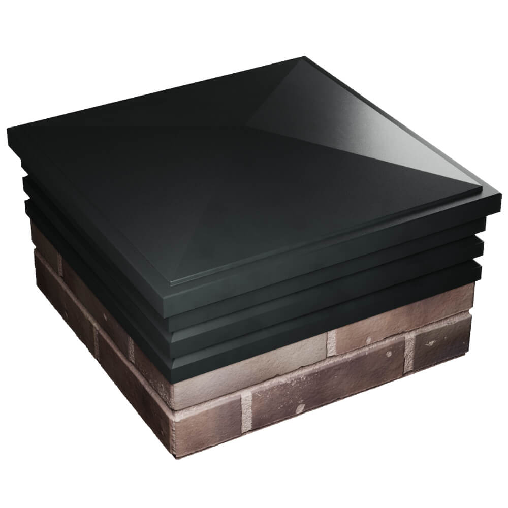 Колпак Zking Бона ХайТек Черный на столб 2х2 кирпича (513х513мм) в Кирово-Чепецке фото