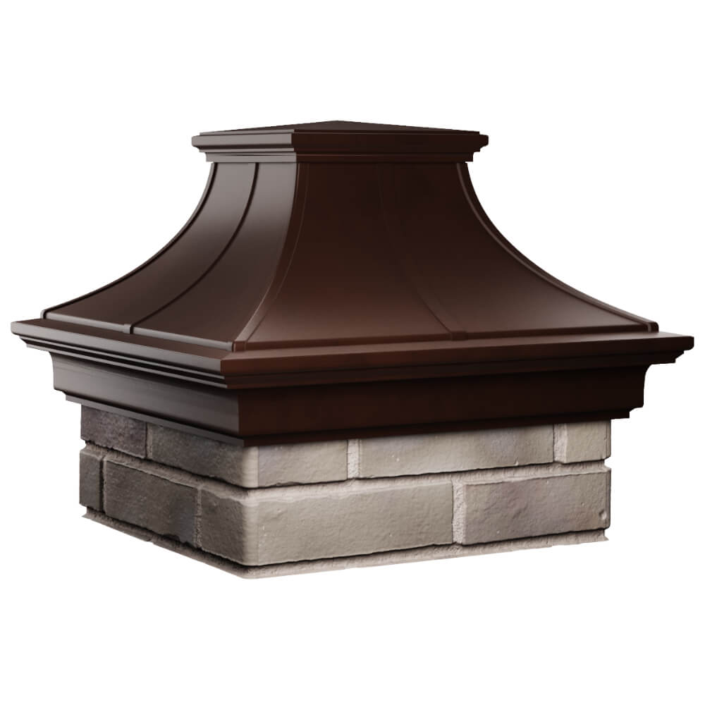 Колпак Zking Монблан Премиум Коричневый на столб 1.5х1.5 кирпича (385х385мм) в Кирово-Чепецке фото
