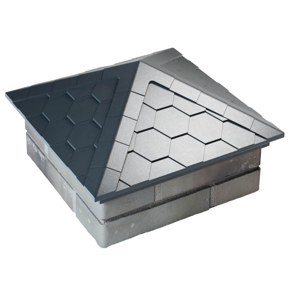 Колпак Zking Эверест Серый на столб 1.5х1.5 кирпича (390х390мм) в Кирово-Чепецке фото