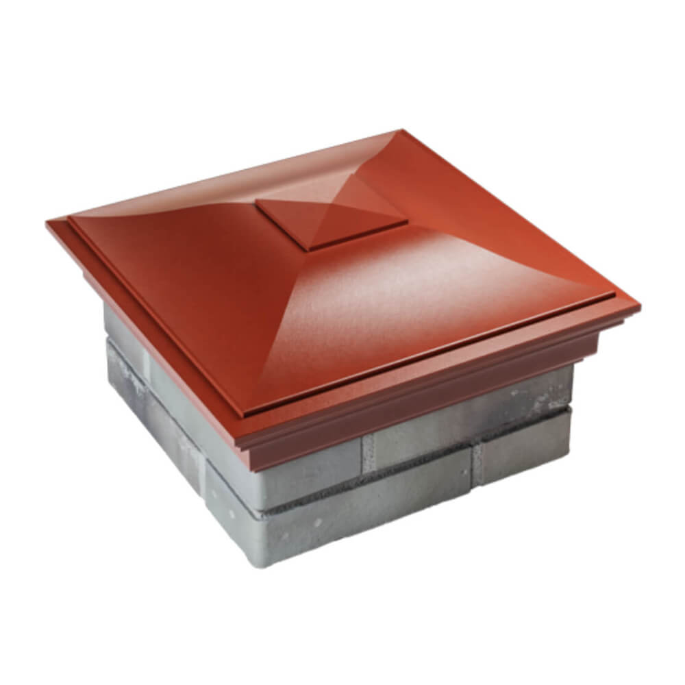 Колпак Zking Монблан Красный на столб 1.5х1.5 еврокирпича 0.7НФ (355х355мм) в Кирово-Чепецке фото