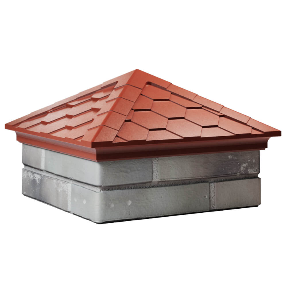 Колпак Zking Эверест Красный на столб 1.5х1.5 кирпича (390х390мм) в Кирово-Чепецке фото