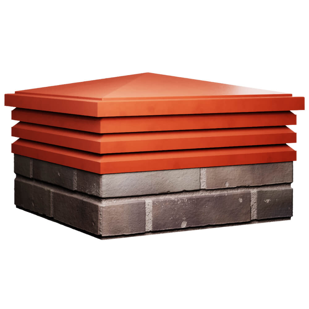 Колпак Zking Бона ХайТек Красный на столб 2х2 кирпича (513х513мм) в Кирово-Чепецке фото