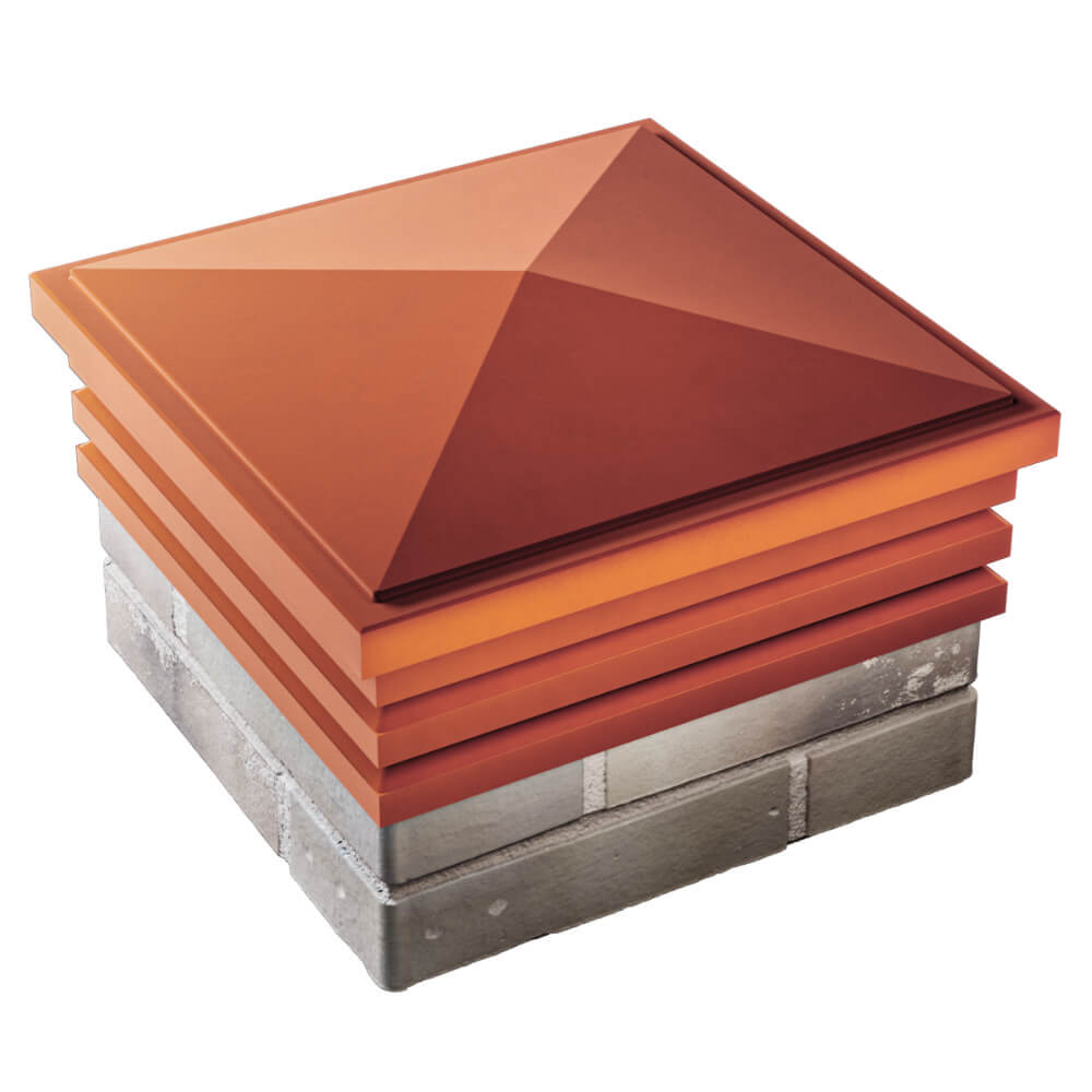 Колпак Zking Бона ХайТек Красный на столб 1.5х1.5 кирпича (385х385мм) в Кирово-Чепецке фото