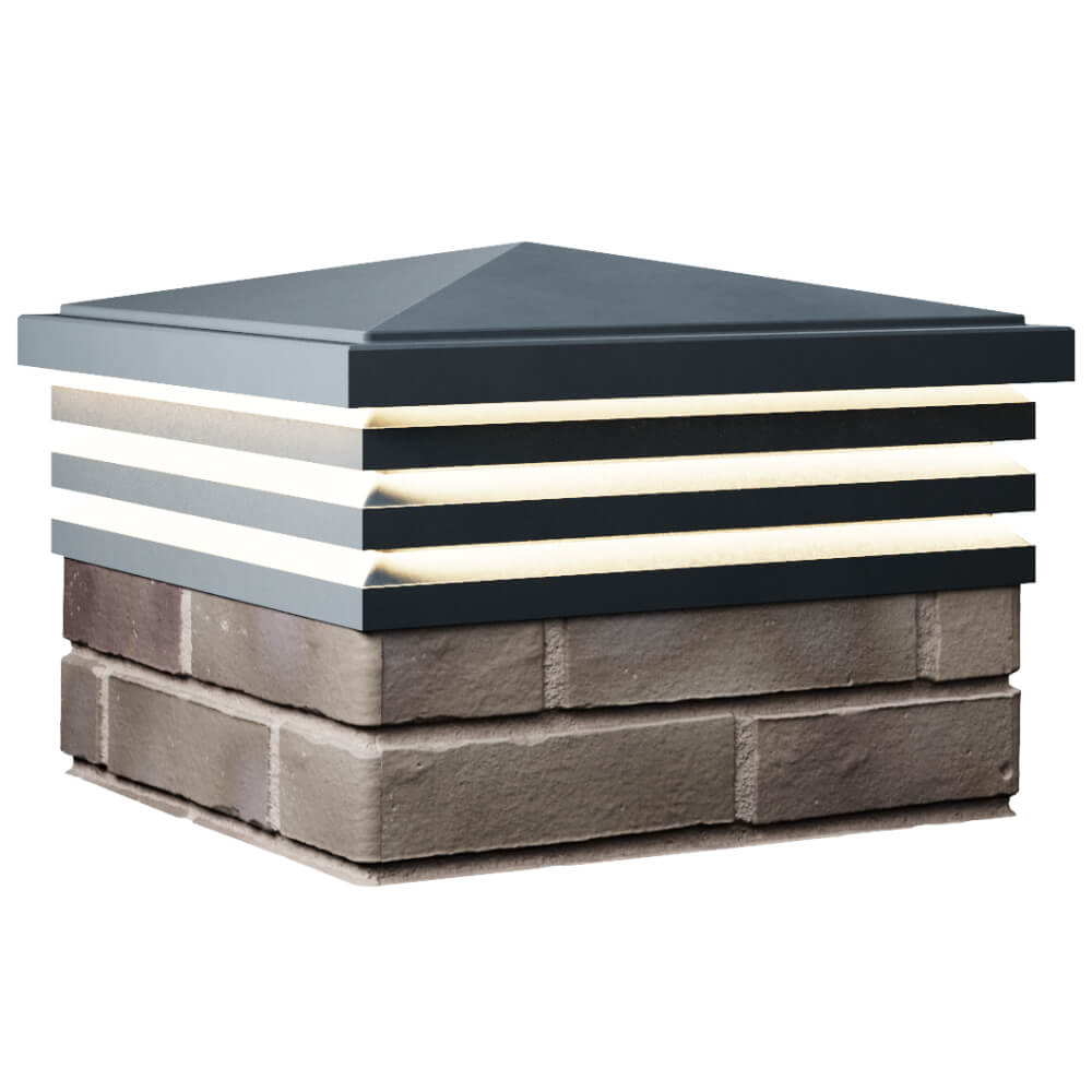 Колпак Zking Бона ХайТек Серый на столб 1.5х1.5 кирпича (385х385мм) с подсветкой в Кирово-Чепецке фото