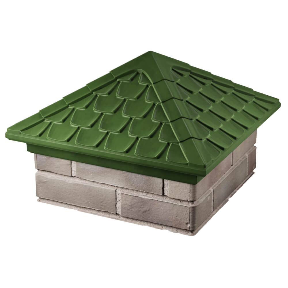 Колпак Zking Эльбрус Зеленый на столб 1.5х1.5 кирпича (385х385мм) в Кирово-Чепецке фото