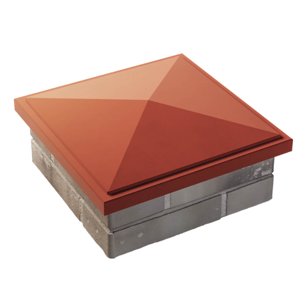 Колпак Zking БонаМоно Красный на столб 1.5х1.5 кирпича (385х385, 400х400мм) в Кирово-Чепецке фото