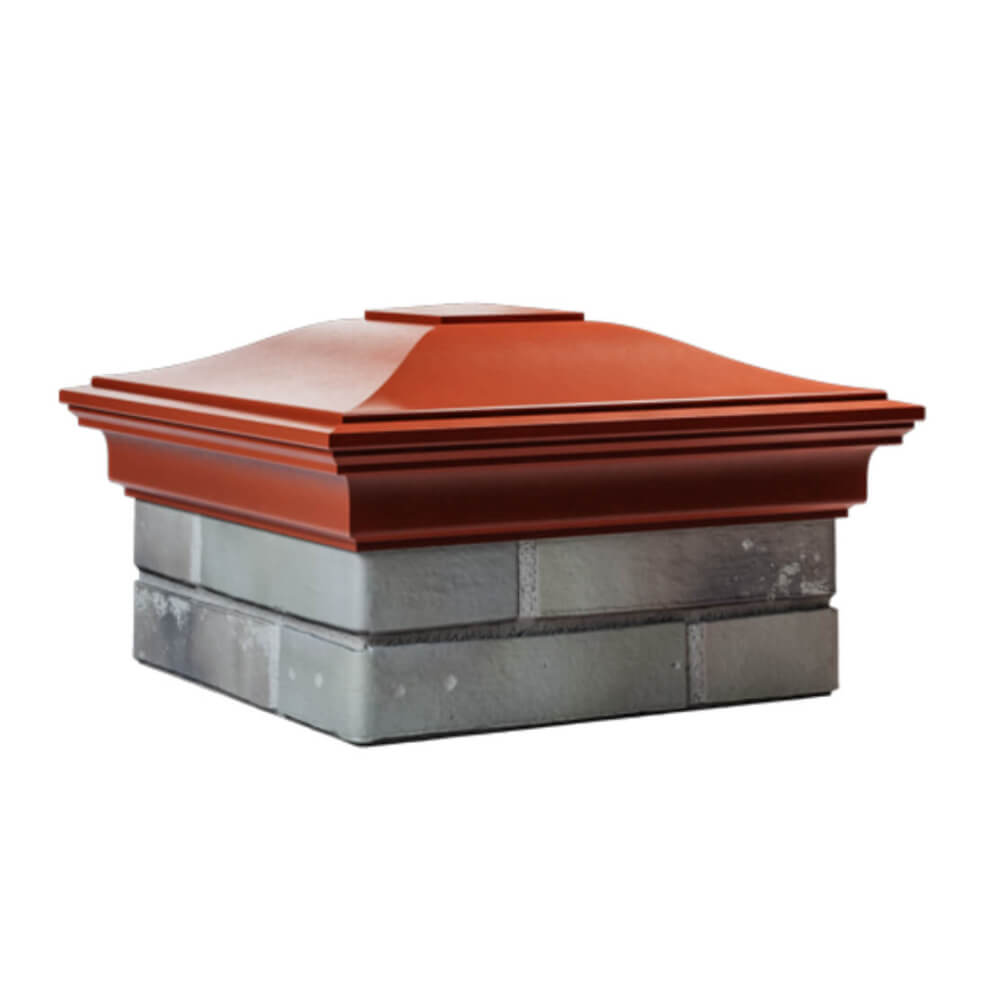 Колпак Zking Монблан Красный на столб 1.5х1.5 еврокирпича 0.7НФ (355х355мм) в Кирово-Чепецке фото