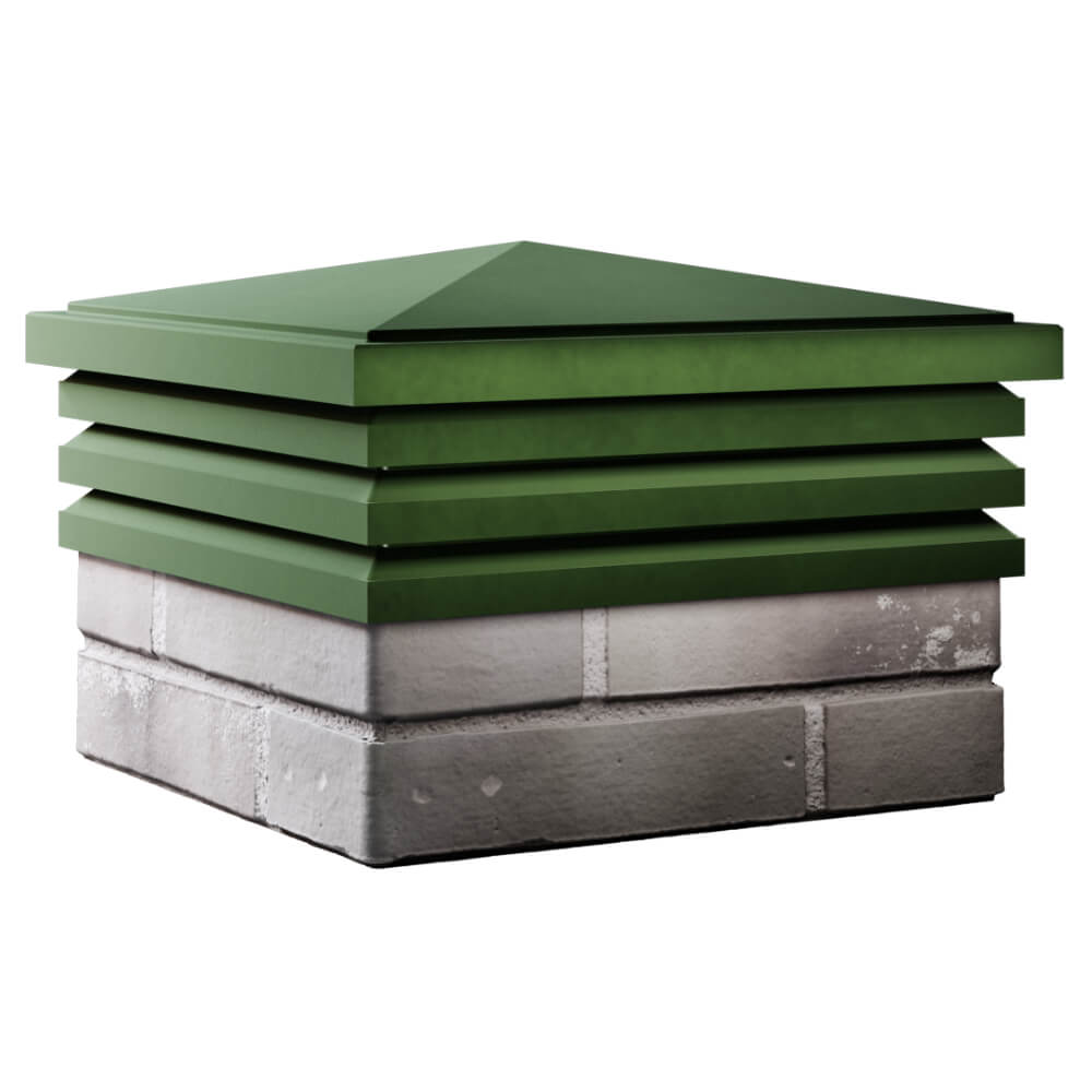 Колпак Zking Бона ХайТек Зеленый на столб 1.5х1.5 кирпича (385х385мм) в Кирово-Чепецке фото