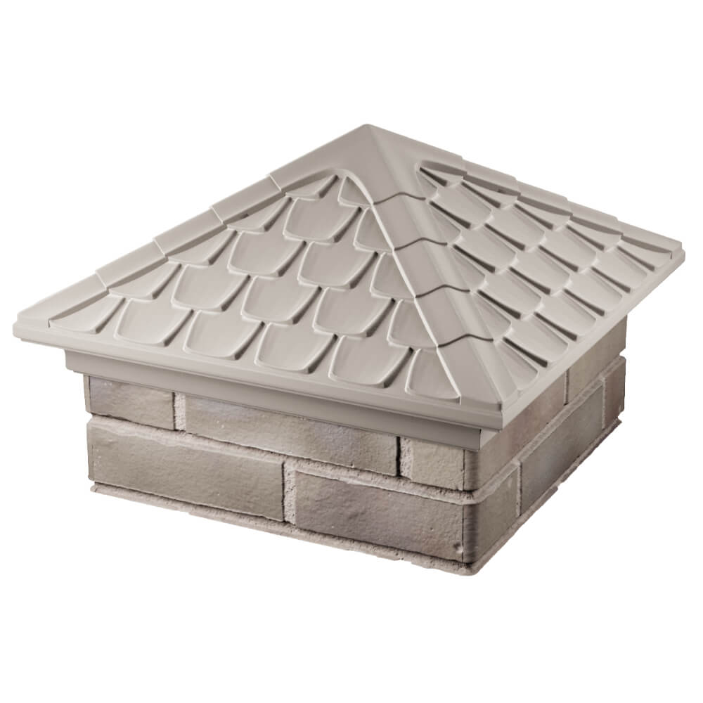 Колпак Zking Эльбрус Бежевый на столб 1.5х1.5 кирпича (385х385мм) в Кирово-Чепецке фото