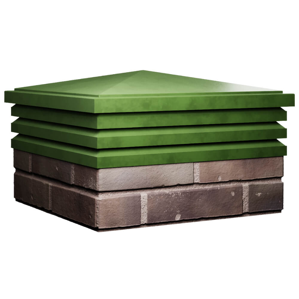 Колпак Zking Бона ХайТек Зеленый на столб 2х2 кирпича (513х513мм) в Кирово-Чепецке фото