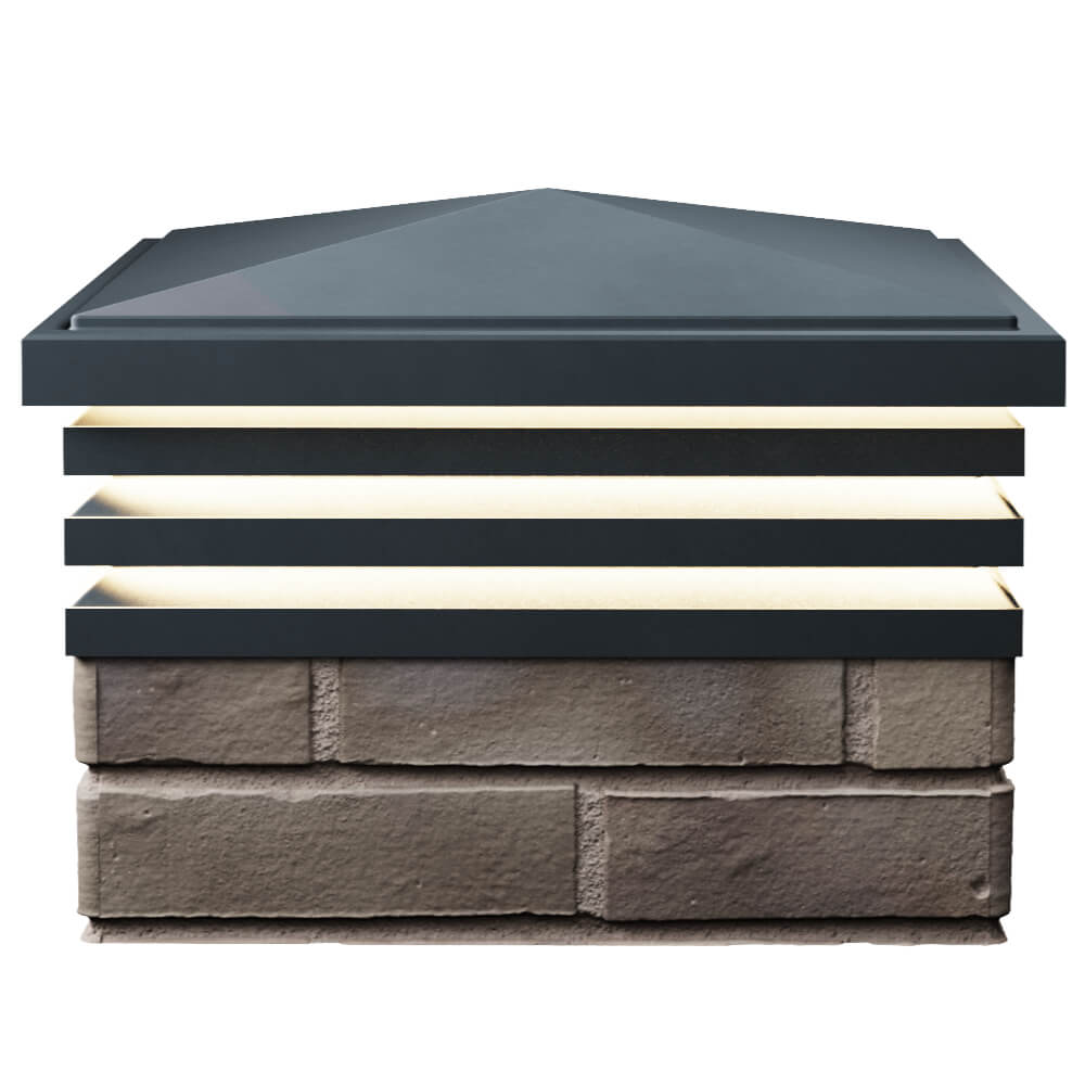 Колпак Zking Бона ХайТек Серый на столб 1.5х1.5 кирпича (385х385мм) с подсветкой в Кирово-Чепецке фото