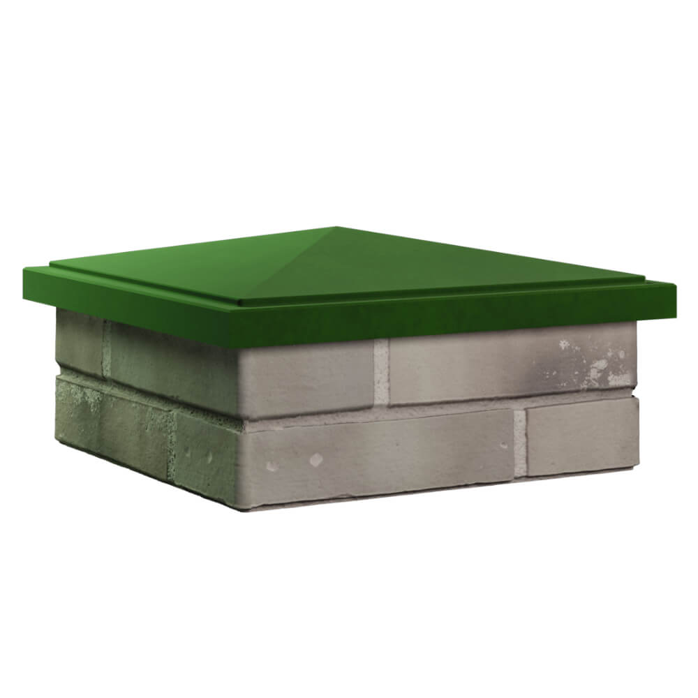 Колпак Zking БонаМоно Зеленый на столб 1.5х1.5 кирпича (385х385, 400х400мм) в Кирово-Чепецке фото