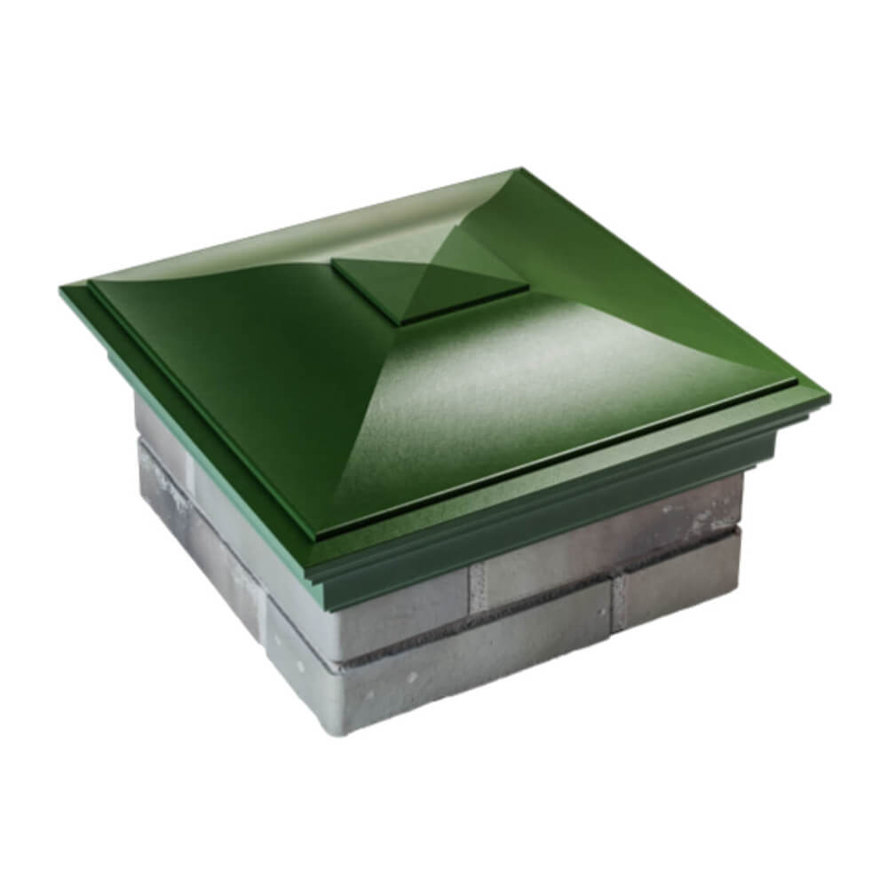 Колпак Zking Монблан Зеленый на столб 1.5х1.5 еврокирпича 0.7НФ (355х355мм) в Кирово-Чепецке фото