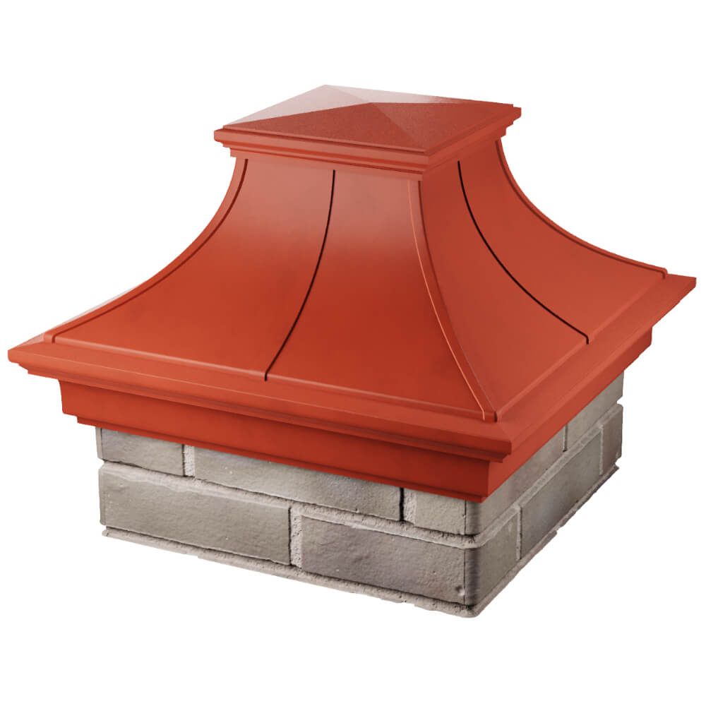 Колпак Zking Монблан Премиум Красный на столб 1.5х1.5 кирпича (385х385мм) в Кирово-Чепецке фото